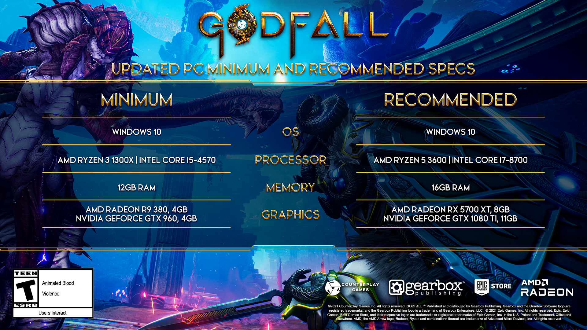 Godfall, Gearbox, PlayStation 5, (Physical Edition)